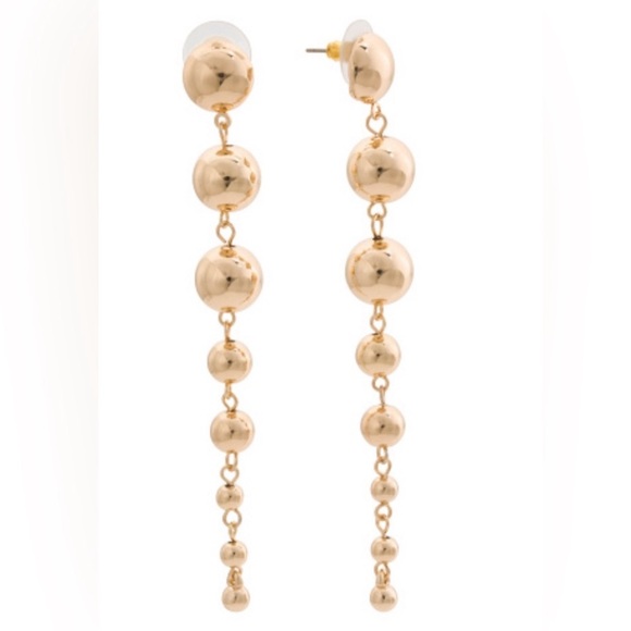 KENNETH JAY LANE Linear Balls Dangle Earrings - Picture 1 of 2